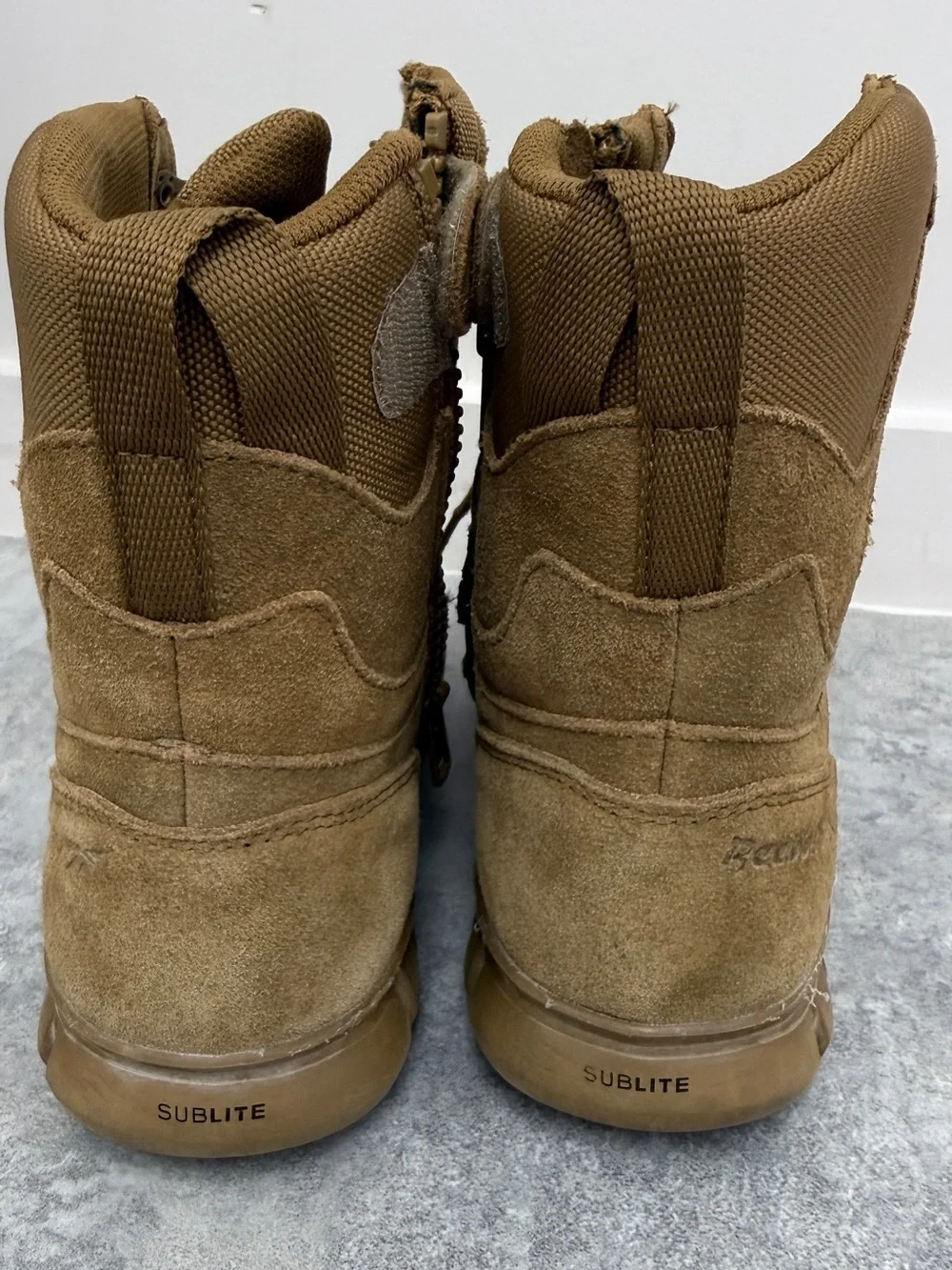 Reebok Sublite Cushion Tactical Boots Men’s 5.5 Coyote Composite Toe Side Zip